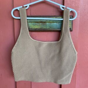 Babaton sculpt knit crop top